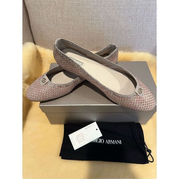 Giorgio Armani leather woven light weight ballet size 8/38 , NWT - Picture 3 of 14
